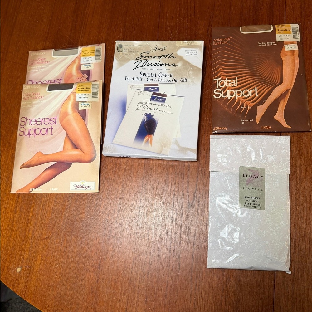 Hanes JCPenney Legacy Vintage Pantyhose Lot Support Body Shaper Tights Multi